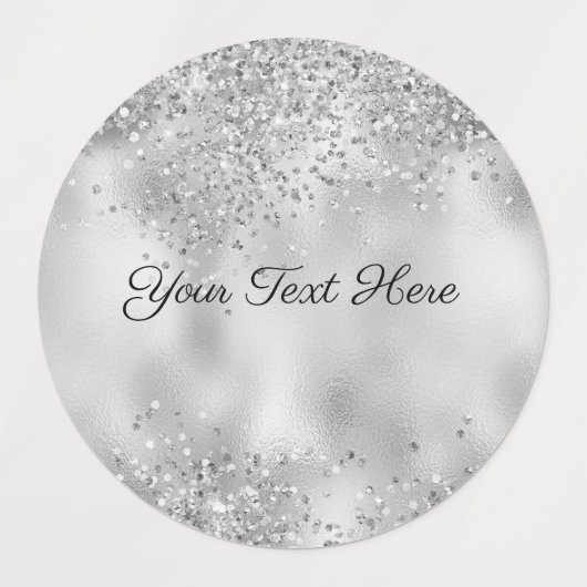 Silver Glitter Kijk Labels (Design 2)