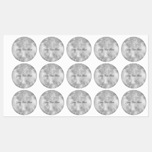 Silver Glitter Kijk Labels (Vel)