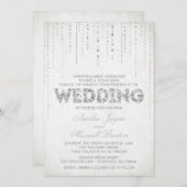 Silver Glitter Kijk Weddenschap Kaart (Voorkant / Achterkant)