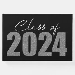 Silver Glitter Klasse van 2024 Gastenboek