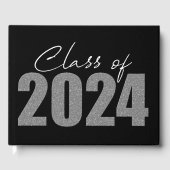 Silver Glitter Klasse van 2024 Gastenboek (Voorkant)