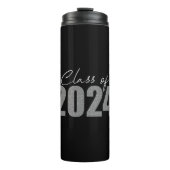 Silver Glitter Klasse van 2024 Thermosbeker (Voorkant)