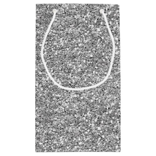 Silver Glitter Klein Cadeauzakje (Achterkant)
