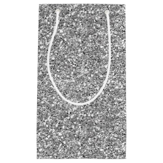 Silver Glitter Klein Cadeauzakje (Voorkant)