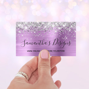 Silver Glitter Lavender Folie Online Store Visitekaartje
