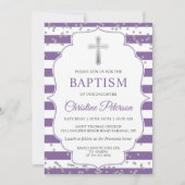 Silver Glitter Lavender Paars Girl Baptisme Kaart (Voorkant)