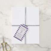 Silver Glitter Lavender Paarse Eerste Communie Cadeaulabel (Met Touw)