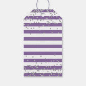 Silver Glitter Lavender Paarse Eerste Communie Cadeaulabel (Achterkant)