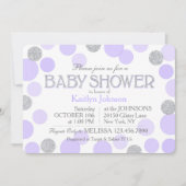 Silver Glitter Lavender Scattered Stippen Baby sho Kaart (Voorkant)
