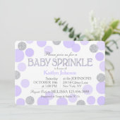 Silver Glitter Lavender Scattered Stippen Baby sho Kaart (Staand voorkant)