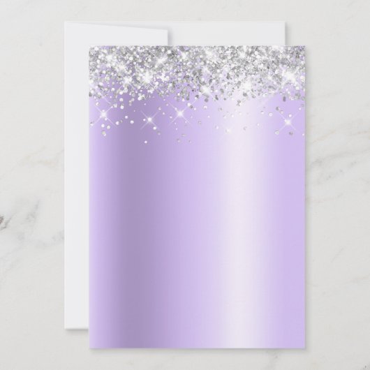 Silver Glitter Lavender Shimmer Bold 21st Birthday Kaart (Achterkant)