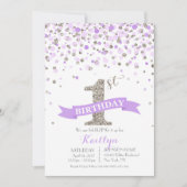 Silver Glitter Lavender Sprinkles Modern Birthday Kaart (Voorkant)