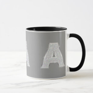 Silver Glitter Letter A Mok