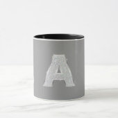 Silver Glitter Letter A Mok (Midden)