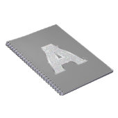 Silver Glitter Letter A Notitieboek (Rechterzijde)