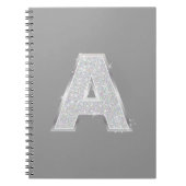Silver Glitter Letter A Notitieboek (Voorkant)
