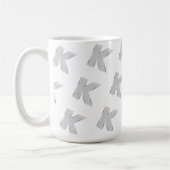 Silver Glitter letter K Koffiemok (Links)