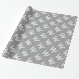 Silver Glitter Letter W Cadeaupapier