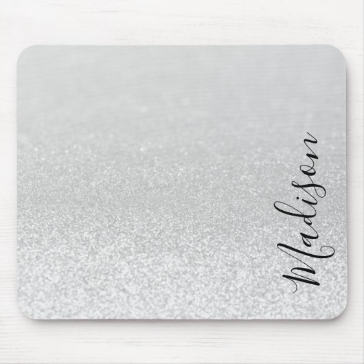 Silver Glitter Licht Persoonlijke Muismat (Voorkant)