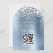 Silver Glitter Lichtblauw Baby shower Kaart (Achterkant)