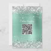 Silver Glitter Light Blauwgroen Baby shower Kaart (Achterkant)