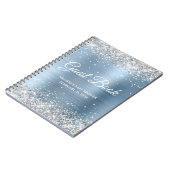 Silver Glitter Light Blue Baby shower Guestbook Notitieboek (Linkerzijde)