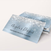 Silver Glitter Light Blue Faux Folie Online Store Visitekaartje