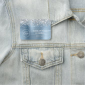 Silver Glitter Light Blue Foil Logo Title Naamplaatje (In situ)