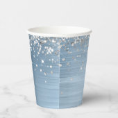 Silver Glitter Light Blue Folie 40th Birthday Papieren Bekers (Rechts)
