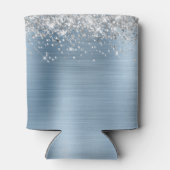 Silver Glitter Light Blue Folie 50th Birthday Blikjeskoeler (Achterkant)