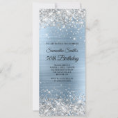 Silver Glitter Light Blue Folie 50th Birthday Kaart (Voorkant)