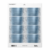 Silver Glitter Light Blue Folie Etiket (Full Sheet)