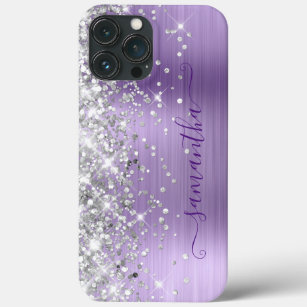 Silver Glitter Light Paarse Folie Girly Signature Case-Mate iPhone Case