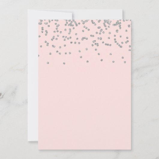 Silver Glitter Light Pink First Heilige Communie Kaart (Achterkant)