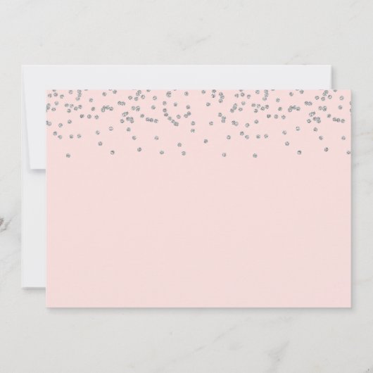 Silver Glitter Light Pink Photo First Communtion Kaart (Achterkant)