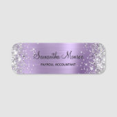 Silver Glitter Light Purple Foil Naamplaatje (Voorkant)