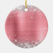 Silver Glitter Light Roze Folie 30th Birthday Keramisch Ornament (Achterkant)