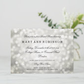 Silver Glitter Lights Elegant Vrijgezellenfeest Kaart (Staand voorkant)