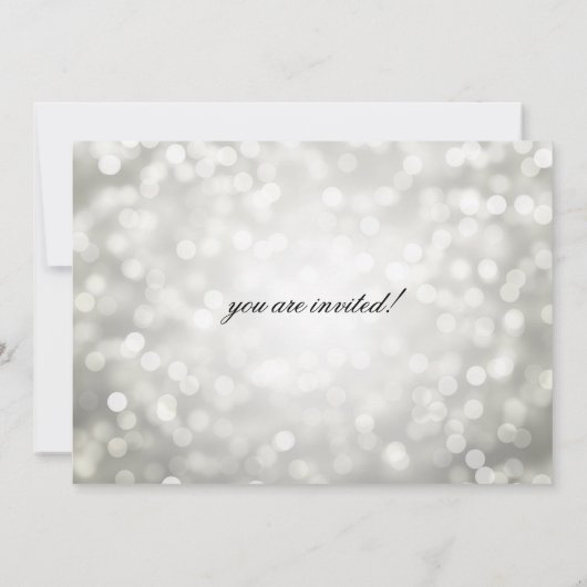 Silver Glitter Lights Elegant Vrijgezellenfeest Kaart (Achterkant)
