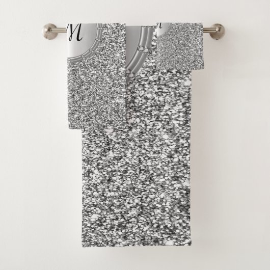 Silver Glitter Lijst badhanddoek set Bad Handdoek (Insitu)