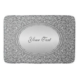 Silver Glitter Lijst badmat