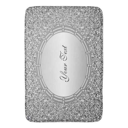 Silver Glitter Lijst badmat (Voorkant Verticaal)