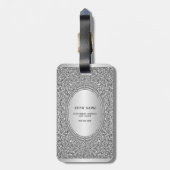 Silver Glitter Lijst Bagagelabel (Achterkant verticaal)