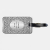 Silver Glitter Lijst Bagagelabel (Achterkant horizontaal)