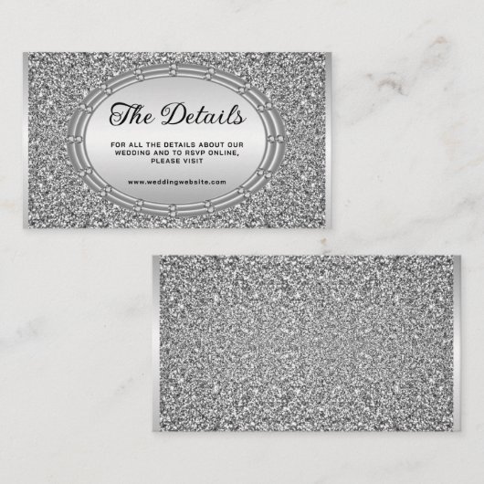 Silver Glitter Lijst Behuizing Kaart (Voorkant / Achterkant)