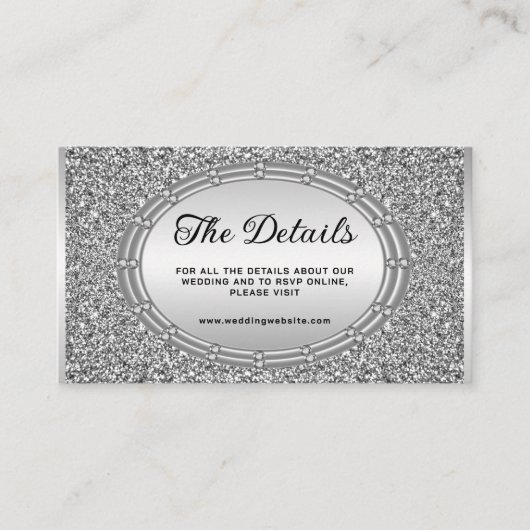 Silver Glitter Lijst Behuizing Kaart (Voorkant)