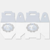 Silver Glitter Lijst Blue Bow doop Big Gable Bedankdoosjes (Ongevouwen)