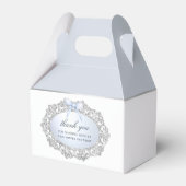 Silver Glitter Lijst Blue Bow doop kleine tafel Bedankdoosjes (Achterkant)