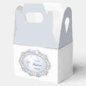 Silver Glitter Lijst Blue Bow doop kleine tafel Bedankdoosjes (Geopend)