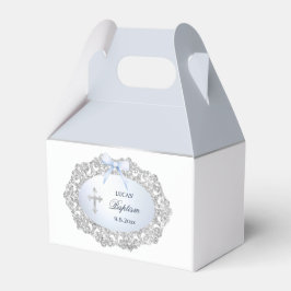 Silver Glitter Lijst Blue Bow doop kleine tafel Bedankdoosjes